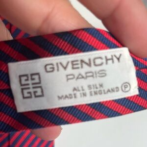 Givenchy Red and Black Striped Tie